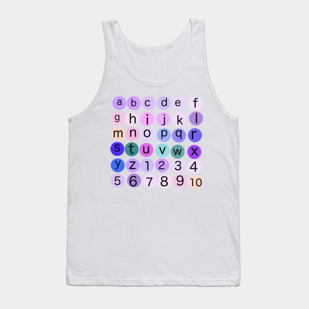 Letters and Numbers Tank Top by Thedisc0panda